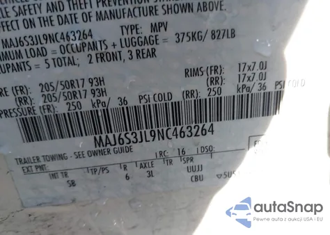 2022 Ford Ecosport Ses z USA, uszkodzony, nr VIN MAJ6S3JL9NC463264